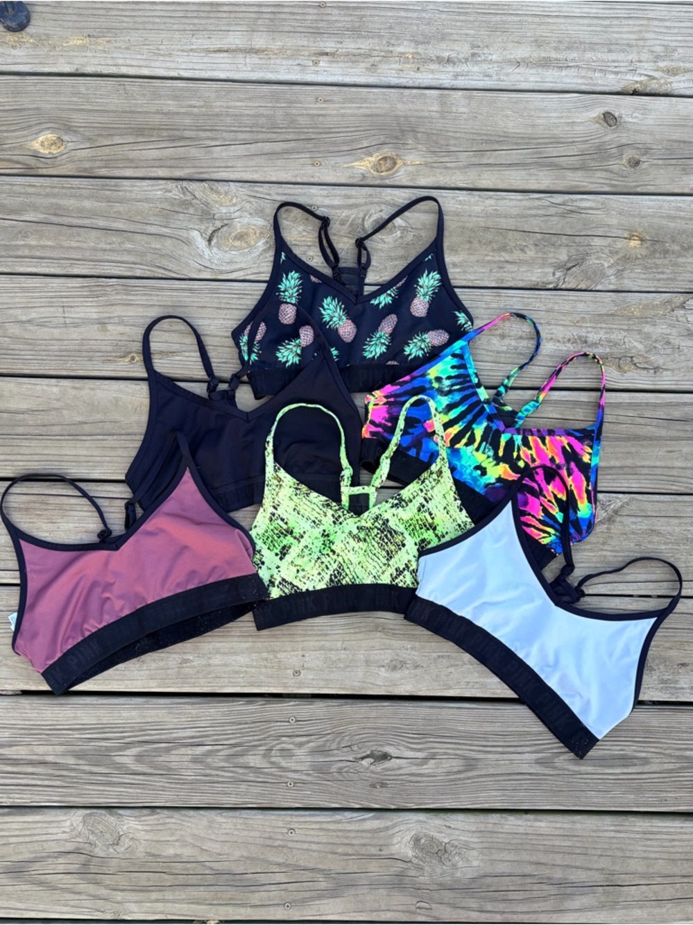 Women’s Victorias Secret PINK Multicolor Scoop-Back Sports Bra - Pack